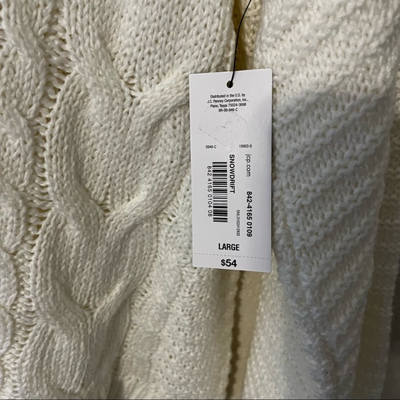 a.n.a women’s balloon sleeve cable knit sweater, Large, snowdrift white - Picture 7 of 8